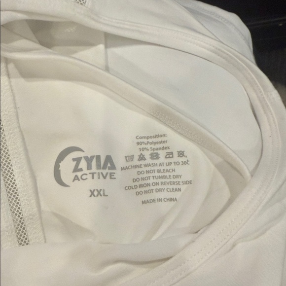 ZYIA Active White Tank Top Effortless xxl workout shirt gym athletic sleeveless - Picture 3 of 5